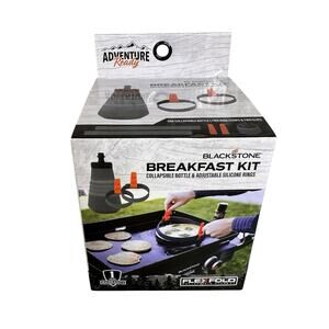 Blackstone Breakfast Kit Flex Fold Bottle & Adjustable Silicone Rings Set New
